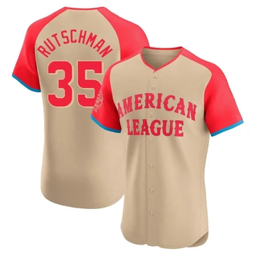 Men's Baltimore Orioles Adley Rutschman ＃35 Cream Elite American League 2024 All-Star Game Jersey