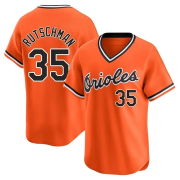 Men's Baltimore Orioles Adley Rutschman ＃35 Orange Limited Cooperstown Collection Jersey