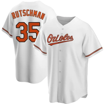 Men's Baltimore Orioles Adley Rutschman ＃35 White Replica Home Jersey