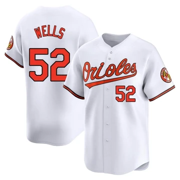 Men's Baltimore Orioles Alexander Wells ＃52 White Limited Home Jersey