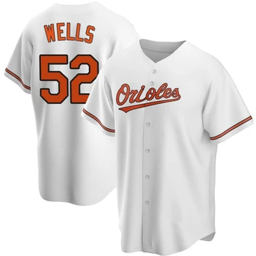 Men's Baltimore Orioles Alexander Wells ＃52 White Replica Home Jersey