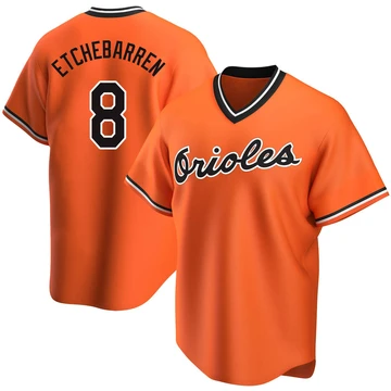 Men's Baltimore Orioles Andy Etchebarren ＃8 Orange Replica Alternate Cooperstown Collection Jersey