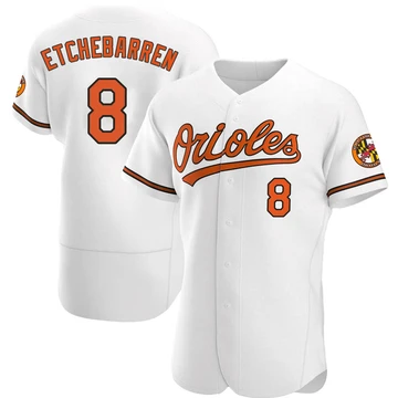 Men's Baltimore Orioles Andy Etchebarren ＃8 White Authentic Home Jersey