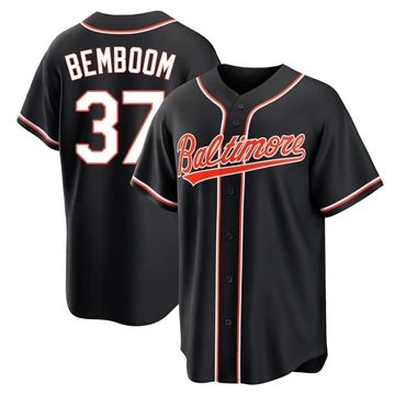 Men's Baltimore Orioles Anthony Bemboom ＃37 Black Replica Fashion Out Jersey