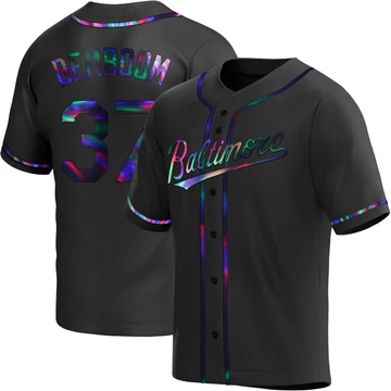 Men's Baltimore Orioles Anthony Bemboom ＃37 Black Replica Holographic Alternate Jersey