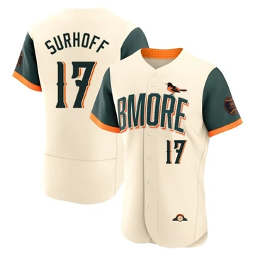 Men's Baltimore Orioles Bj Surhoff ＃17 Cream Authentic 2026 City Connect Stadium Jersey