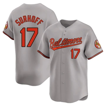 Men's Baltimore Orioles Bj Surhoff ＃17 Gray Limited Road Jersey
