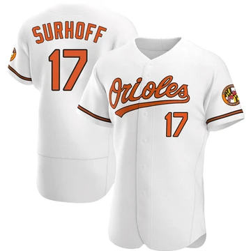 Men's Baltimore Orioles Bj Surhoff ＃17 White Authentic Home Jersey