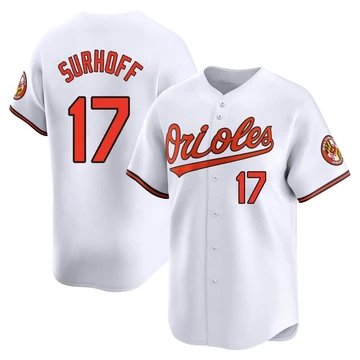 Men's Baltimore Orioles Bj Surhoff ＃17 White Limited Home Jersey