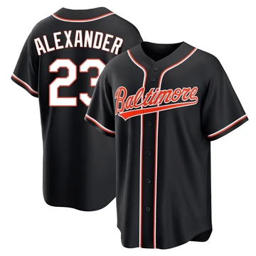 Men's Baltimore Orioles Blaze Alexander ＃23 Black Replica Fashion Out Jersey