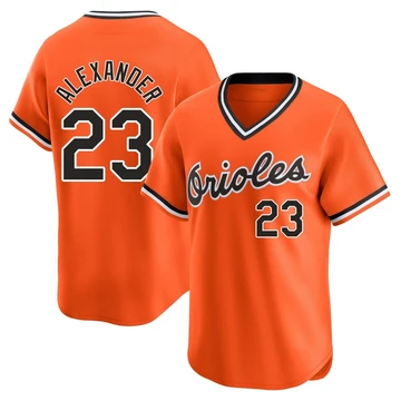 Men's Baltimore Orioles Blaze Alexander ＃23 Orange Limited Cooperstown Collection Jersey