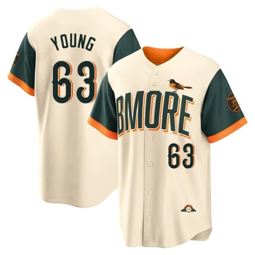 Men's Baltimore Orioles Brandon Young ＃63 Cream Limited 2026 City Connect Stadium Jersey