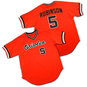 Men's Baltimore Orioles Brooks Robinson ＃5 Orange Authentic Throwback Jersey