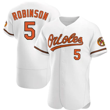 Men's Baltimore Orioles Brooks Robinson ＃5 White Authentic Home Jersey