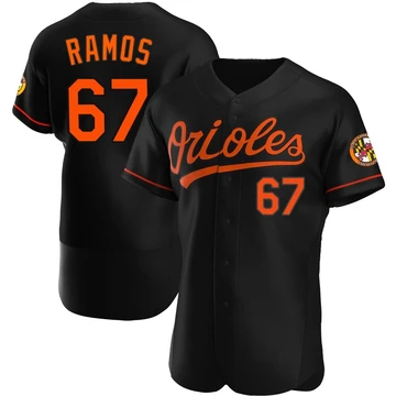 Men's Baltimore Orioles Bryan Ramos ＃67 Black Authentic Alternate Jersey