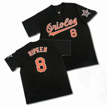 Men's Baltimore Orioles Cal Ripken ＃8 Black Authentic Throwback Jersey