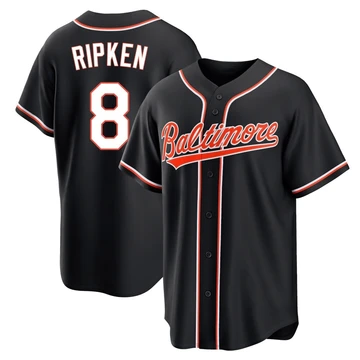 Men's Baltimore Orioles Cal Ripken ＃8 Black Replica Fashion Out Jersey