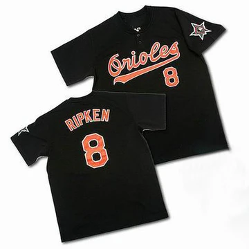 Men's Baltimore Orioles Cal Ripken ＃8 Black Replica Throwback Jersey