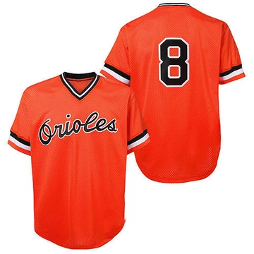 Men's Baltimore Orioles Cal Ripken ＃8 Orange Authentic Throwback Jersey