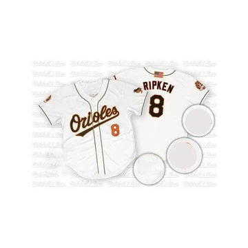 Men's Baltimore Orioles Cal Ripken ＃8 White Replica Throwback Jersey
