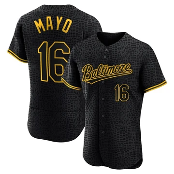 Men's Baltimore Orioles Coby Mayo ＃16 Black Authentic Snake Skin City Jersey