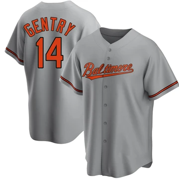 Men's Baltimore Orioles Craig Gentry ＃14 Gray Replica Road Jersey
