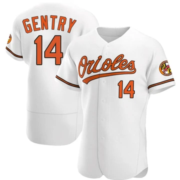 Men's Baltimore Orioles Craig Gentry ＃14 White Authentic Home Jersey