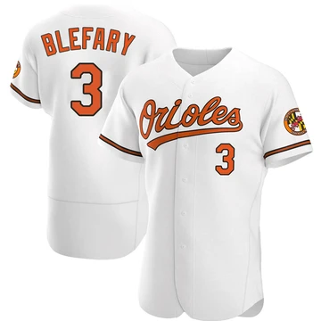 Men's Baltimore Orioles Curt Blefary ＃3 White Authentic Home Jersey