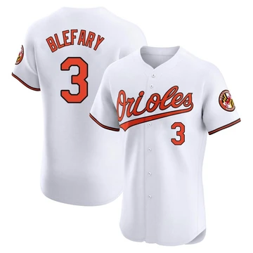 Men's Baltimore Orioles Curt Blefary ＃3 White Elite Home Jersey
