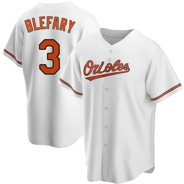 Men's Baltimore Orioles Curt Blefary ＃3 White Replica Home Jersey