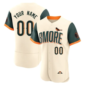 Men's Baltimore Orioles Custom ＃00 Cream Authentic 2026 City Connect Stadium Jersey