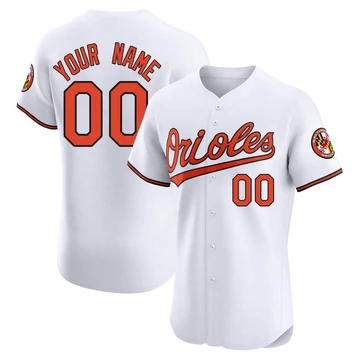 Men's Baltimore Orioles Custom ＃00 White Elite Home Jersey
