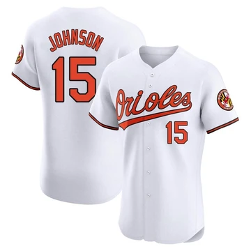 Men's Baltimore Orioles Davey Johnson ＃15 White Elite Home Jersey