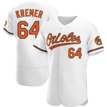 Men's Baltimore Orioles Dean Kremer ＃64 White Authentic Home Jersey