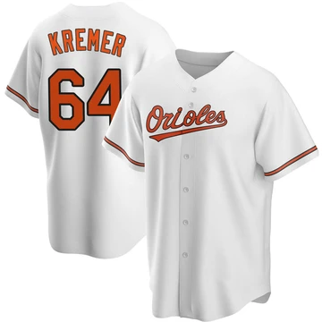 Men's Baltimore Orioles Dean Kremer ＃64 White Replica Home Jersey