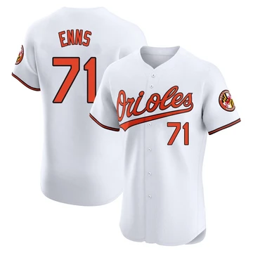 Men's Baltimore Orioles Dietrich Enns ＃71 White Elite Home Jersey