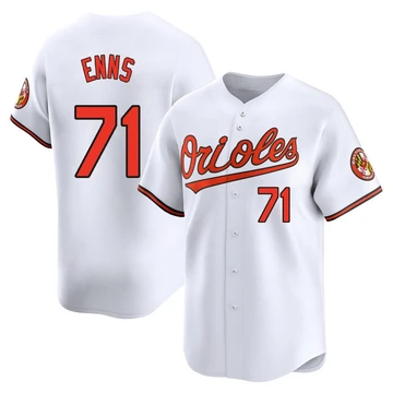 Men's Baltimore Orioles Dietrich Enns ＃71 White Limited Home Jersey