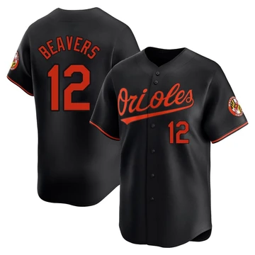 Men's Baltimore Orioles Dylan Beavers ＃12 Black Limited Alternate Jersey