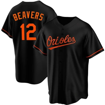 Men's Baltimore Orioles Dylan Beavers ＃12 Black Replica Alternate Jersey