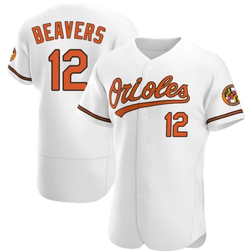 Men's Baltimore Orioles Dylan Beavers ＃12 White Authentic Home Jersey