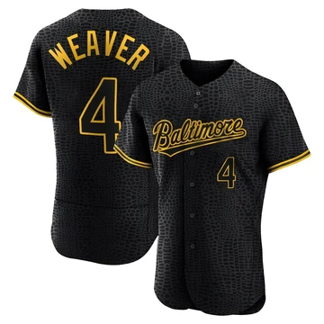 Men's Baltimore Orioles Earl Weaver ＃4 Black Authentic Snake Skin City Jersey