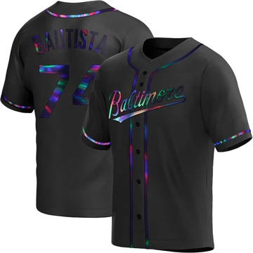 Men's Baltimore Orioles Felix Bautista ＃74 Black Replica Holographic Alternate Jersey