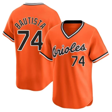 Men's Baltimore Orioles Felix Bautista ＃74 Orange Limited Cooperstown Collection Jersey