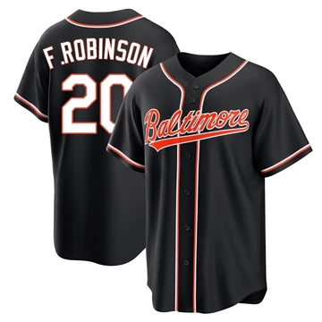 Men's Baltimore Orioles Frank Robinson ＃20 Black Replica Fashion Out Jersey