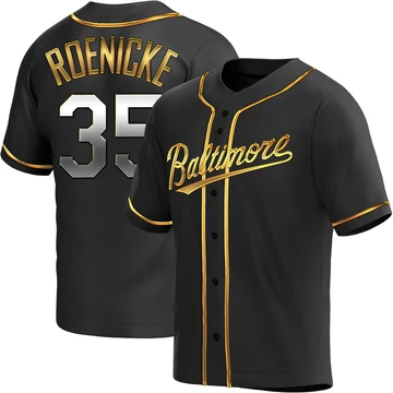 Men's Baltimore Orioles Gary Roenicke ＃35 Gold Replica Black en Alternate Jersey