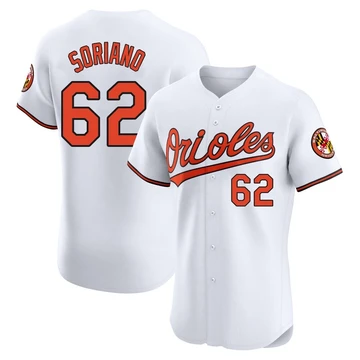 Men's Baltimore Orioles George Soriano ＃62 White Elite Home Jersey