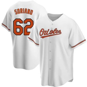 Men's Baltimore Orioles George Soriano ＃62 White Replica Home Jersey
