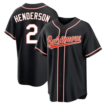 Men's Baltimore Orioles Gunnar Henderson ＃2 Black Replica Fashion Out Jersey