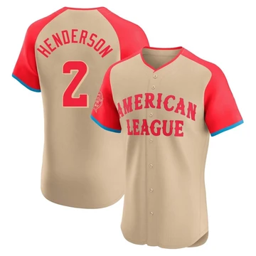 Men's Baltimore Orioles Gunnar Henderson ＃2 Cream Elite American League 2024 All-Star Game Jersey