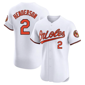 Men's Baltimore Orioles Gunnar Henderson ＃2 White Elite Home Jersey